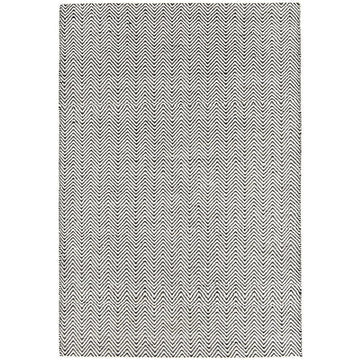 Ives Modern Geometric Chevron Zigzag Hand-Woven Jute&Cotton Durable Textured Soft-Touch Flatweave Black/White Rug-Asiatic Carpets-Rug Love - The Most Loved Rug Store